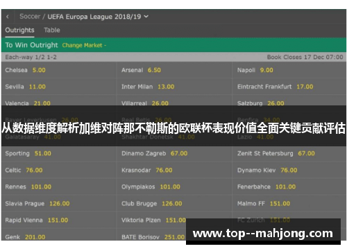 从数据维度解析加维对阵那不勒斯的欧联杯表现价值全面关键贡献评估